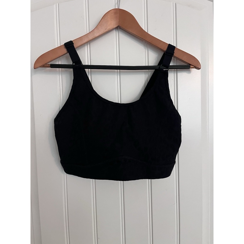 Mono‎ B Black Animal Print Sports Bra Size L Activewear Workout Top 361